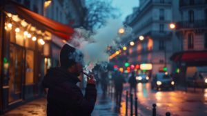 vapoteur dans la rue